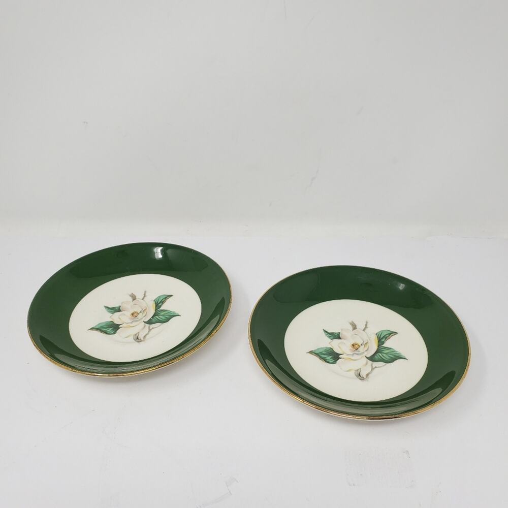 Homer Laughlin Lifetime China Co. Jaderose Saucers - Lot of 2 6" Across